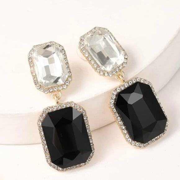 No brand Jewelry - Evening Rectangle Statement Earrings